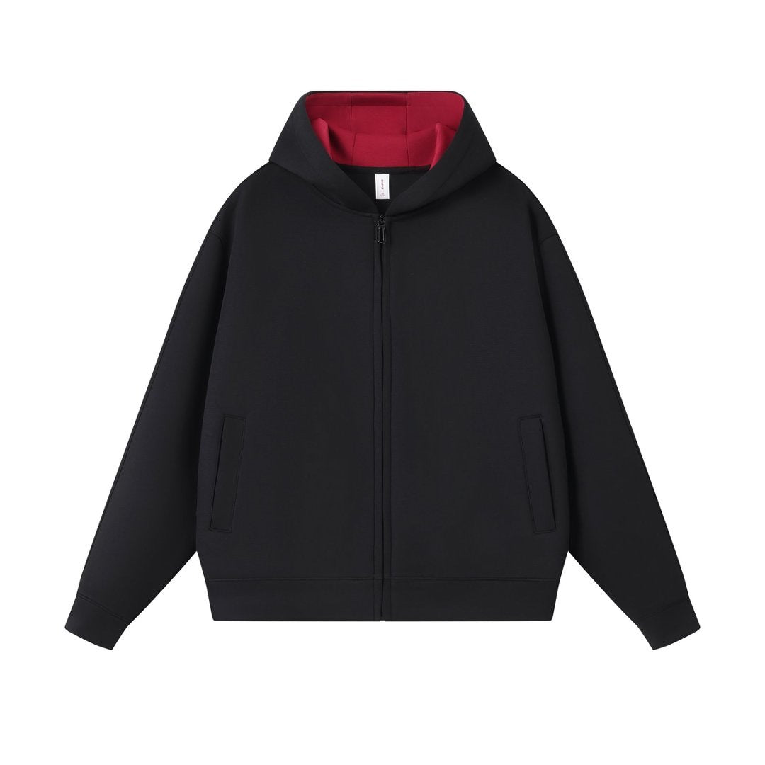 Color blocked zipper cardigan jacket
