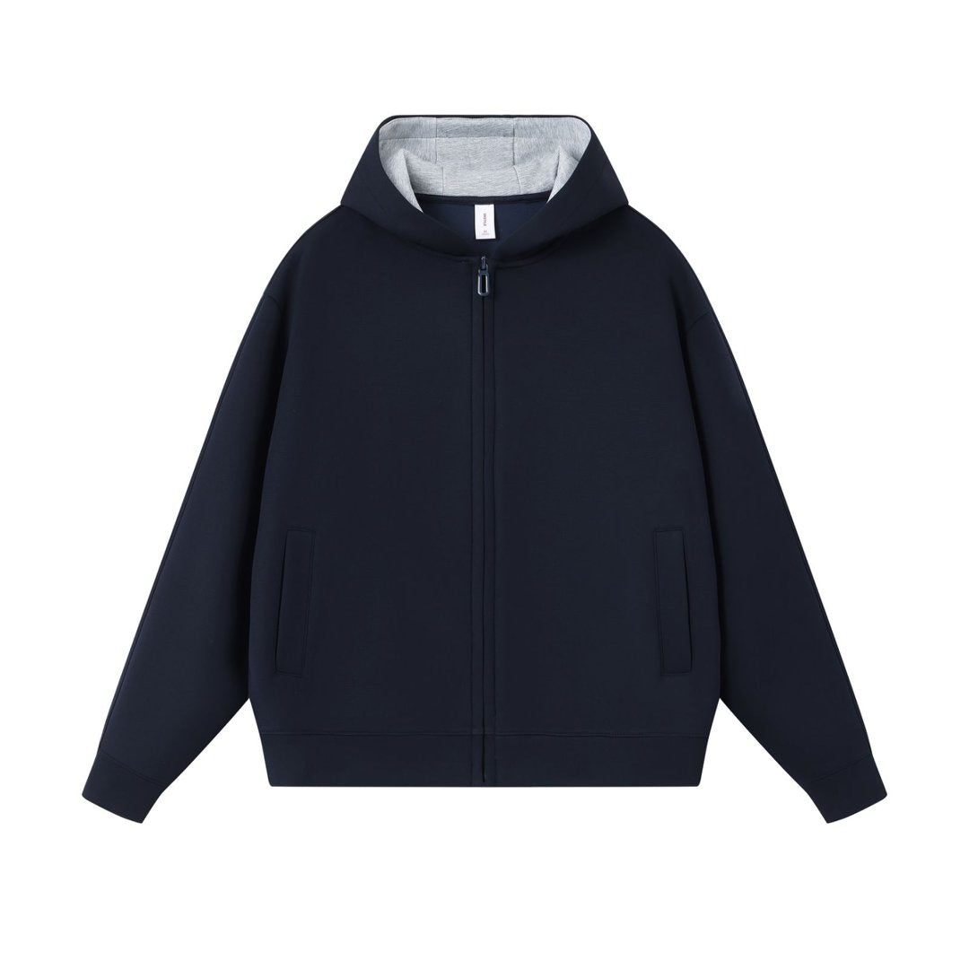 Color blocked zipper cardigan jacket