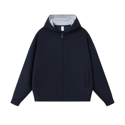 Color blocked zipper cardigan jacket