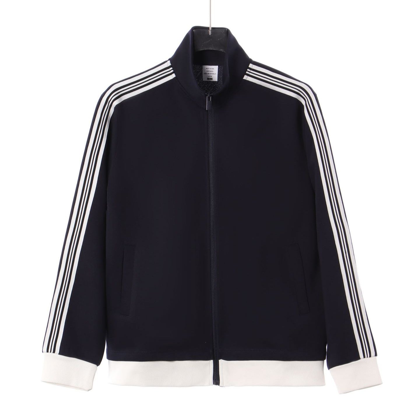 Collision ribbon zipper jacket for men