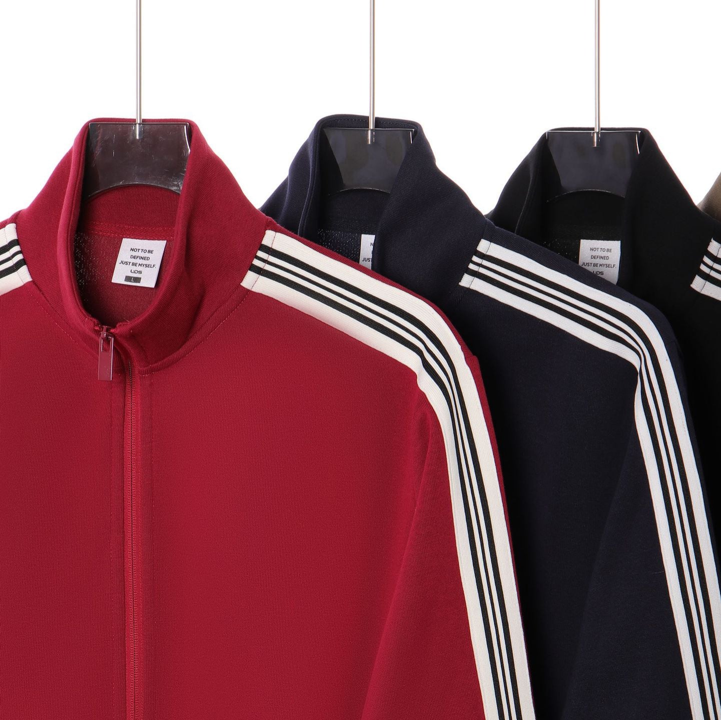 Collision ribbon zipper jacket for men