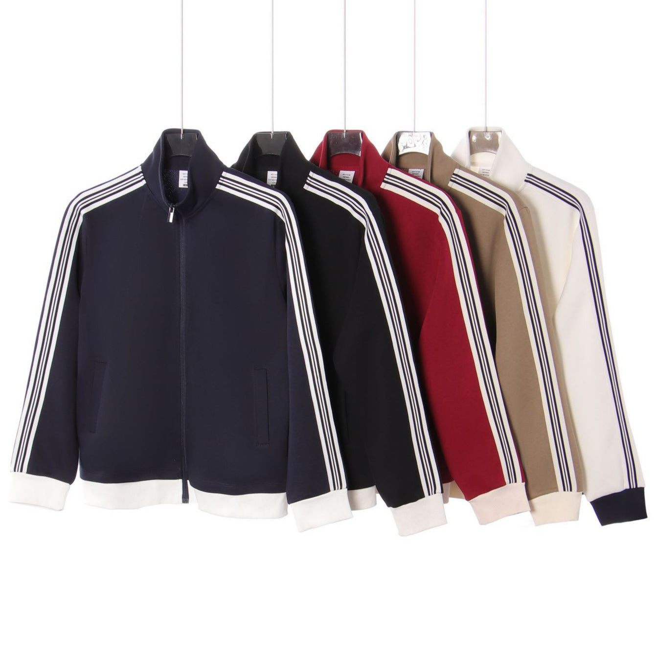 Collision ribbon zipper jacket for men