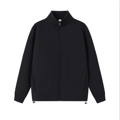 Zipper stand up collar cardigan jacket