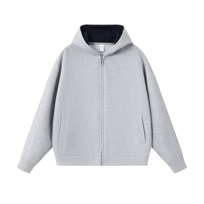 Color blocked zipper cardigan jacket