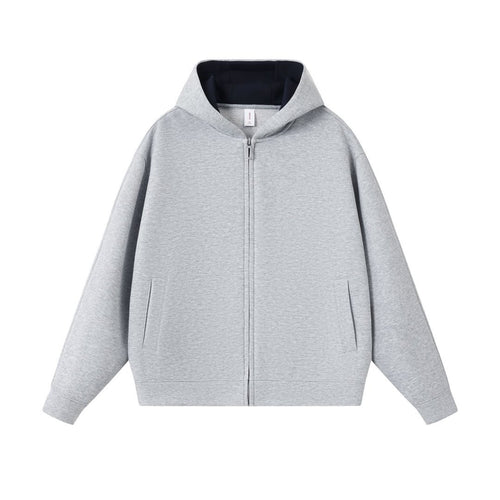 Color blocked zipper cardigan jacket