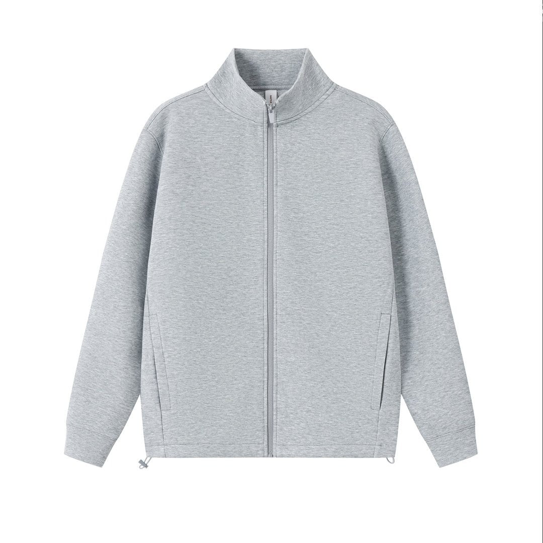 Zipper stand up collar cardigan jacket