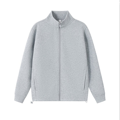 Zipper stand up collar cardigan jacket