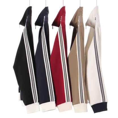 Collision ribbon zipper jacket for men