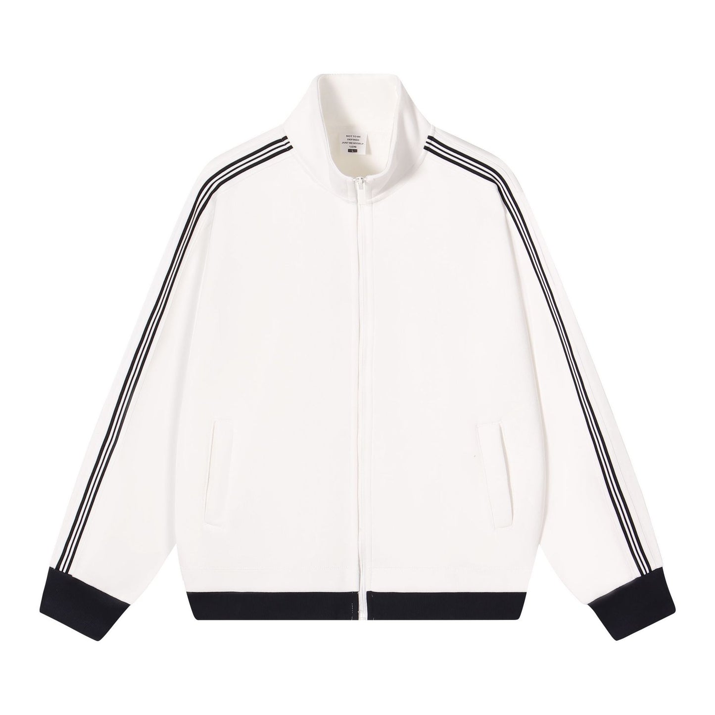 Collision ribbon zipper jacket for men