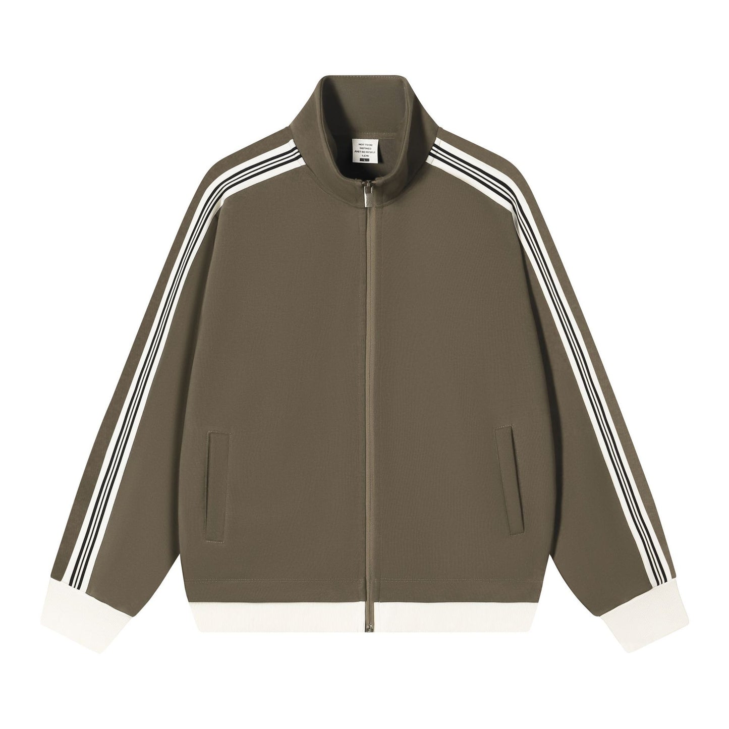 Collision ribbon zipper jacket for men