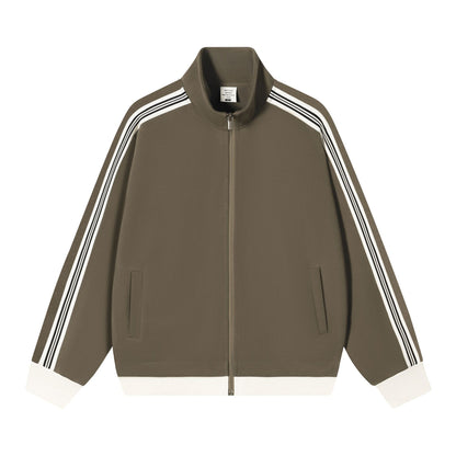 Collision ribbon zipper jacket for men