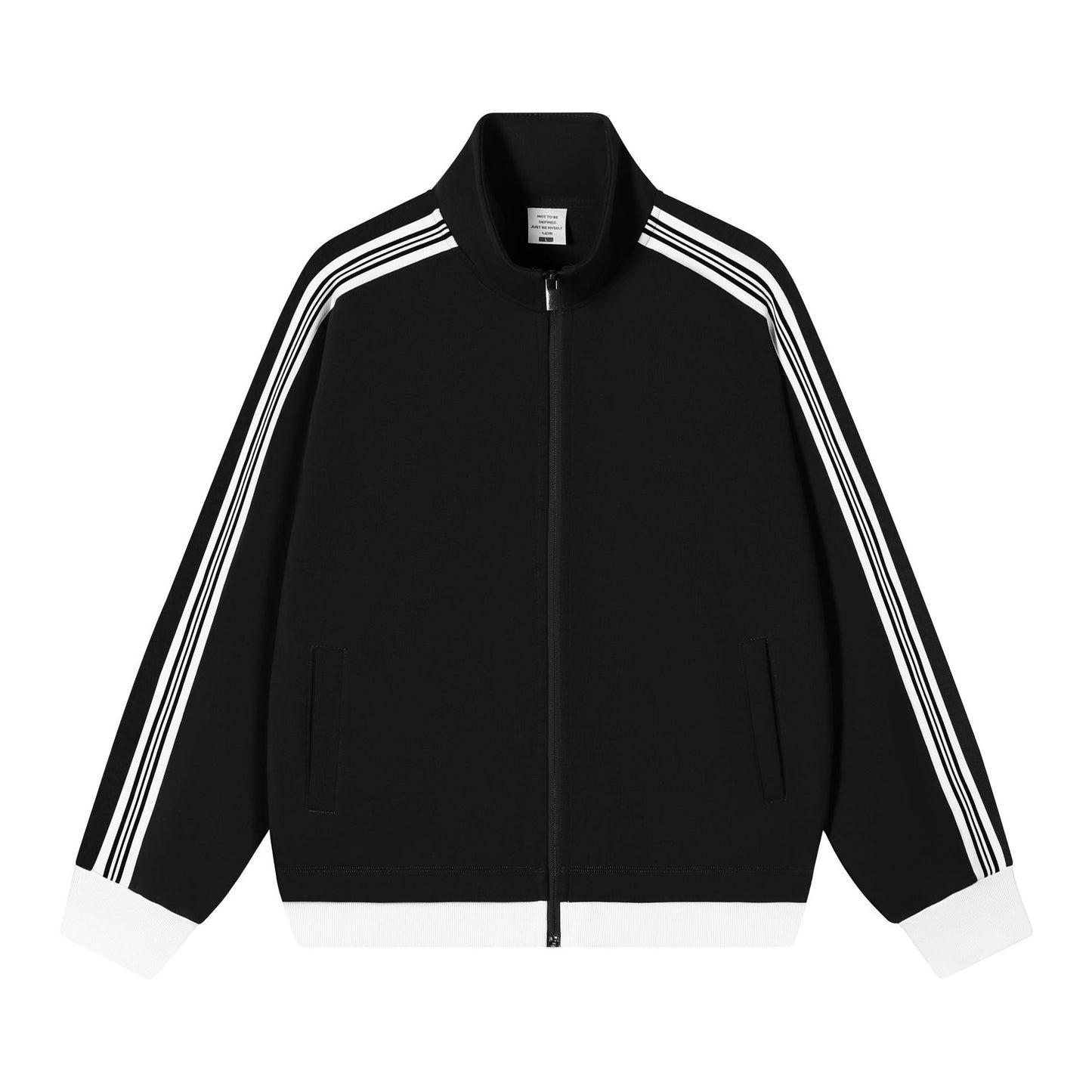 Collision ribbon zipper jacket for men