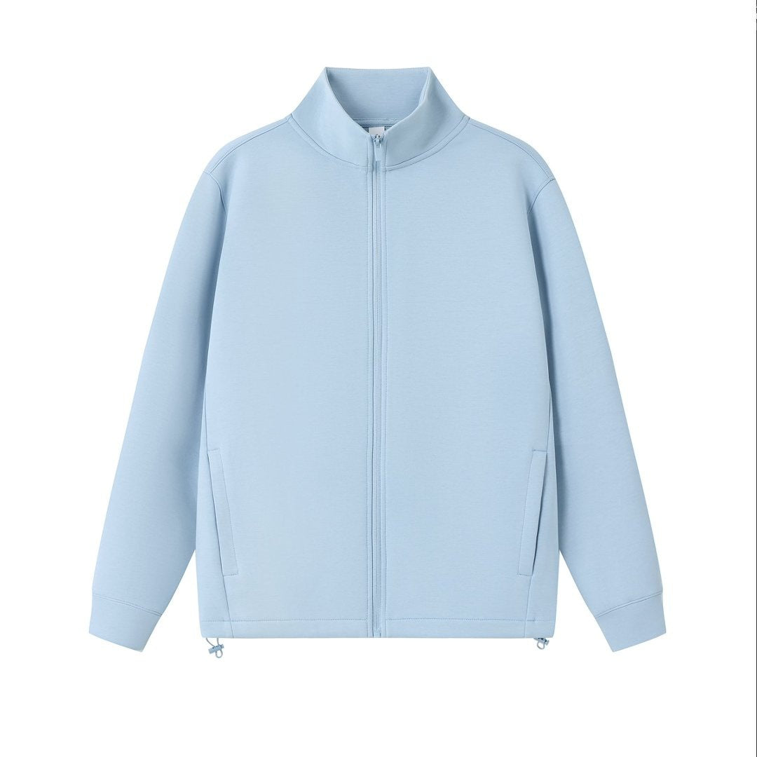 Zipper stand up collar cardigan jacket