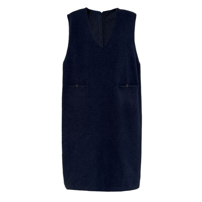 Knit Back Button Loose Sweater Dress for Women, Mid-length Autumn Knit Dress