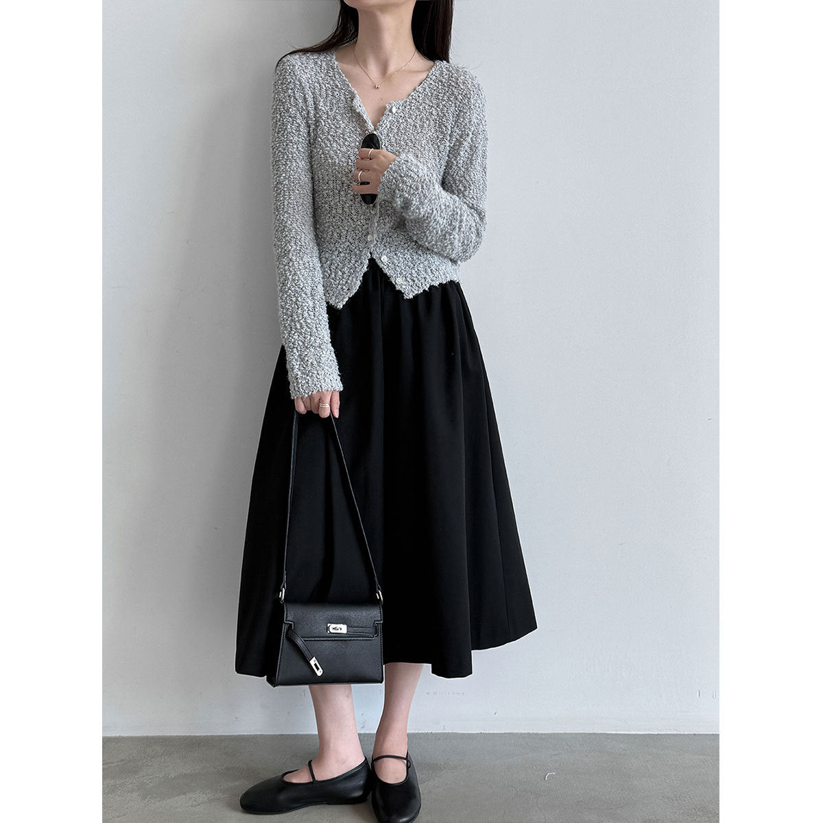 Deer West Circle Knit Wool Cardigan for Women Autumn New Hollow-Out Slimming Top
