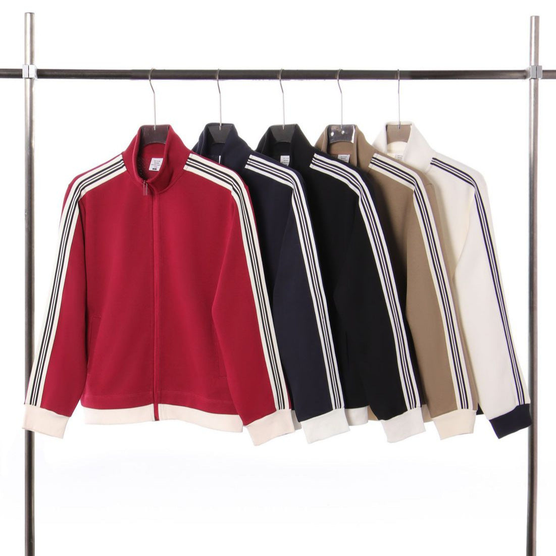 Collision ribbon zipper jacket for men